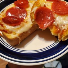 Yummy pizza boats A picture of Yummy pizza boats.