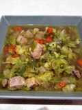 Sopa invernal con jamón fresco de cerdo