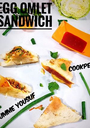 A picture of Egg omelet sandwich.