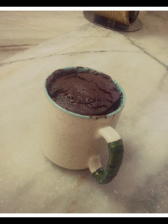 A picture of Yummy chocolate eggless mug cake.