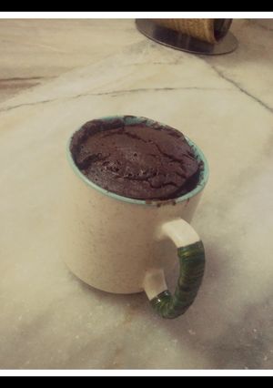 A picture of Yummy chocolate eggless mug cake.