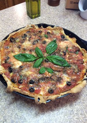 A picture of Perfect Deep dish Pizza - Easy Homemade Dough.