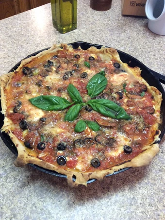 Recipe Perfect Deep dish Pizza - Easy Homemade Dough the Delicious Makes you drool