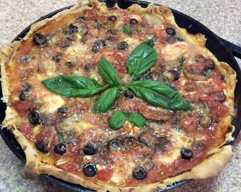 The New Way Making Recipe Perfect Deep dish Pizza  Easy Homemade Dough Delicious Perfect