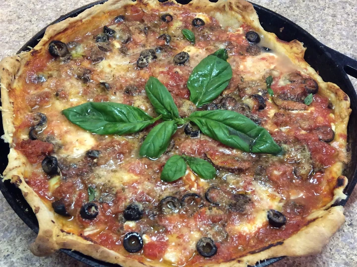 Recipe Perfect Deep dish Pizza - Easy Homemade Dough the Delicious Makes you drool