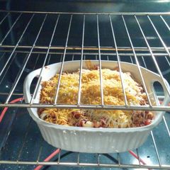 Left over taco chilli pasta bake A picture of Left over taco chilli pasta bake.