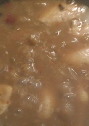 A picture of Chicken and sausage Gumbo - quick and easy.