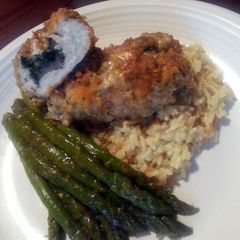 A picture of Oven Fried Stuffed Chicken Breast.