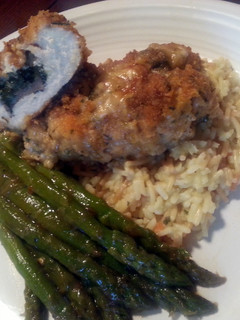 A picture of Oven Fried Stuffed Chicken Breast.