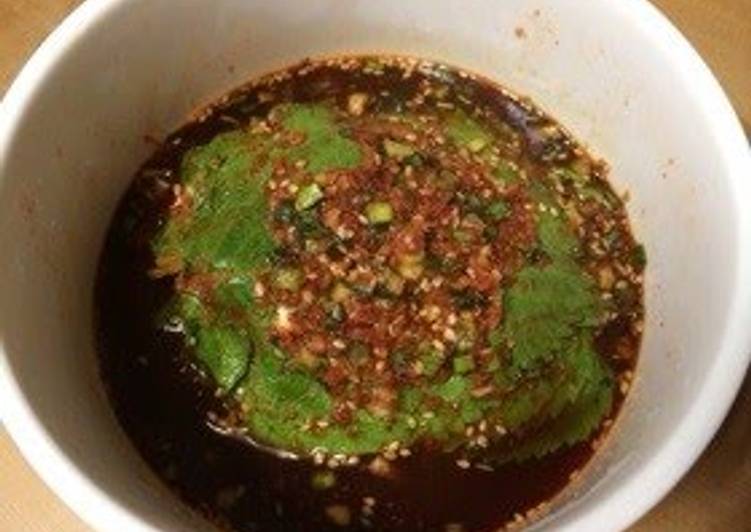Recipe of Homemade Soy Sauce Marinated Egoma Leaves (Kennip)