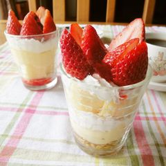 A picture of Strawberry and Custard Parfait.