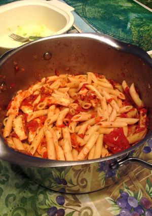 A picture of Penne Arrabiata.