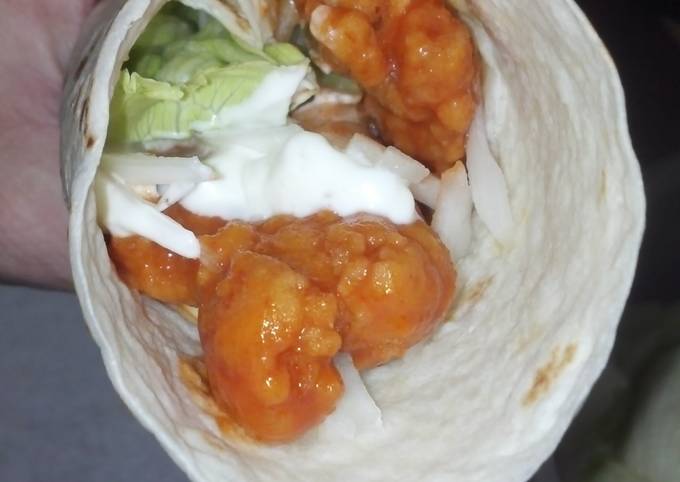 Buffalo chicken strip wrap Recipe