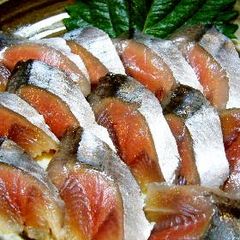 A picture of Fresh Pacific Saury Prepared with a Home Kitchen Knife (Sashimi and Cured with Vinegar).