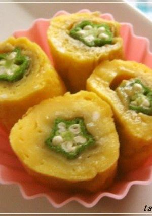 A picture of Tamagoyaki Okra Flowers.