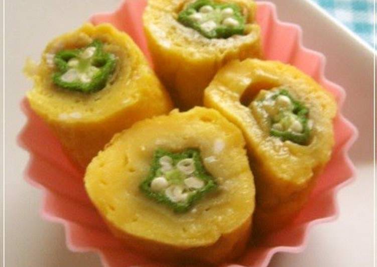 Recipe of Favorite Tamagoyaki Okra Flowers