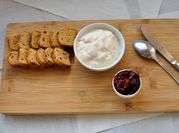 Una foto de canapés de salmón