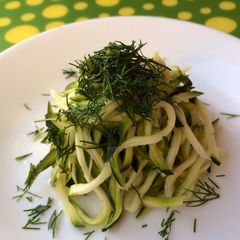 A picture of Raw Zucchini Salad with Lemon and Dill.