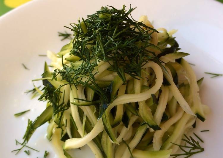 Raw Zucchini Salad with Lemon and Dill