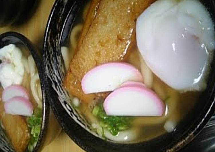 Everyday Fresh Warm Udon Noodles with Age-ten Fish Cakes