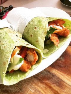 A picture of Crispy Chicken & Salad Wraps.