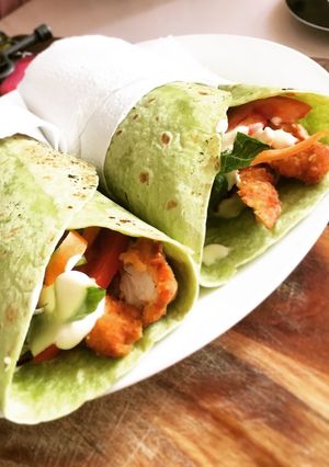 A picture of Crispy Chicken & Salad Wraps.