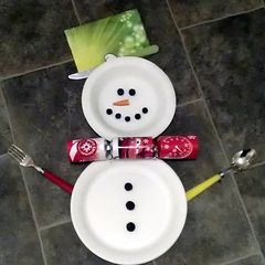 A picture of Childrens Snowman Place Setting for Christmas!.