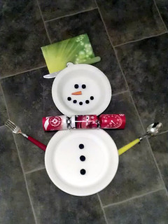 A picture of Childrens Snowman Place Setting for Christmas!.
