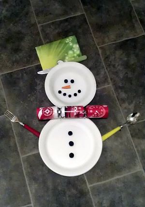 A picture of Childrens Snowman Place Setting for Christmas!.
