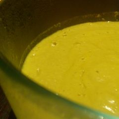 A picture of Easy, lazy, raw mango pudding.