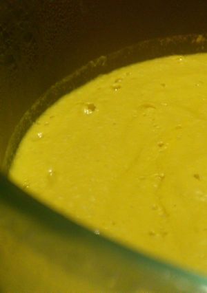 A picture of Easy, lazy, raw mango pudding.