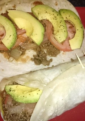A picture of Ground beef Tortillas.