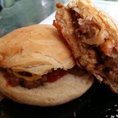 A picture of Homade Cheesy Meat Sandwhiches.