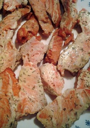 A picture of Salmon fingers.