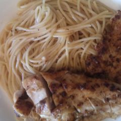 A picture of Pam's Pan fried butter&garlic chicken....