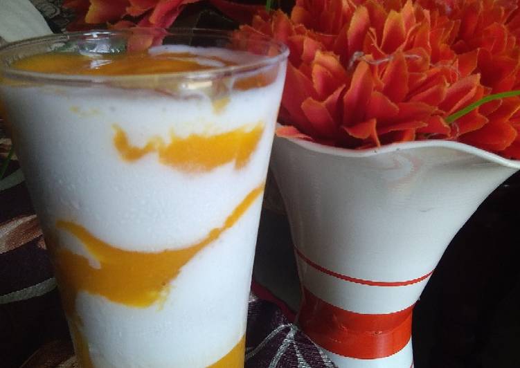 Recipe of Any-night-of-the-week Mango whipped cream juice 😋😋