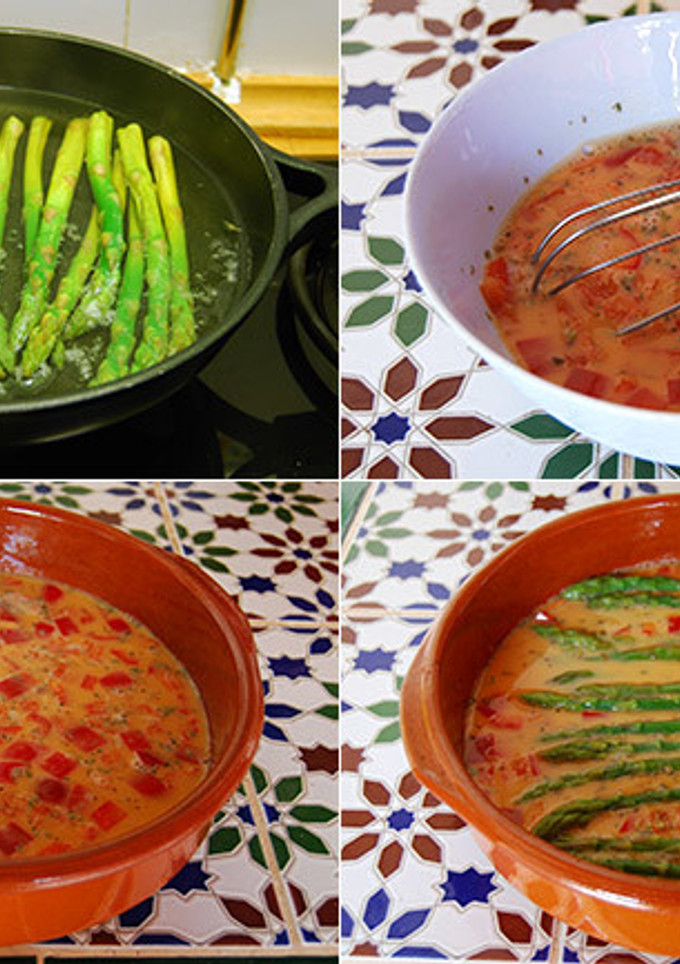 Una foto de Frittata de espárragos verdes y pimiento