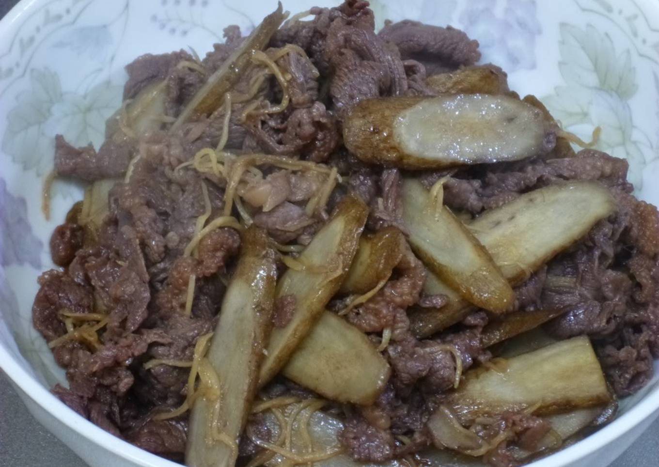 Roast beef և burdock root