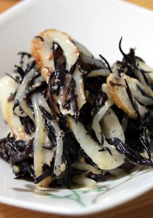 A picture of Hijiki Seaweed and Chikuwa in Miso Honey Mayonnaise.