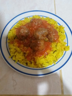 صورة لوصفة رز مقلي بالكفتة