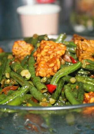 Foto resep Tumis tempe dan kacang panjang