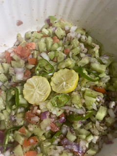A picture of Kachumber salad.