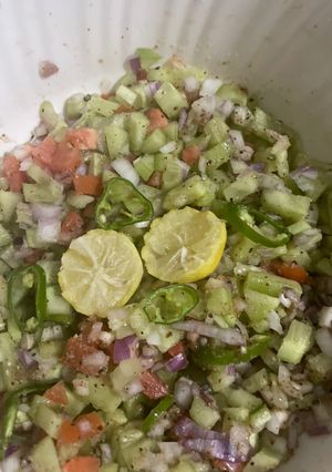 A picture of Kachumber salad.