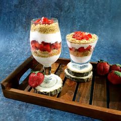 A picture of Greek Yogurt Strawberry Parfait.