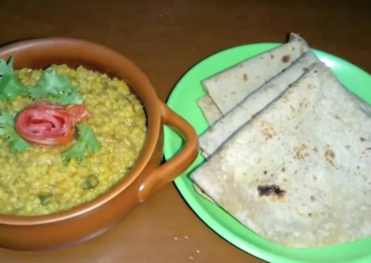 Easiest Way to Prepare Super Quick Homemade Quick Moong Daal with chapati..