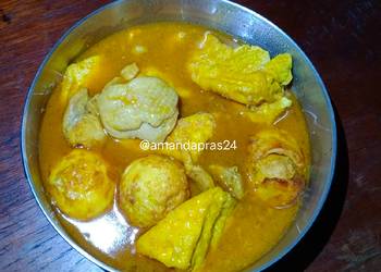 Resep Baru 67. Kari Tahu Telur Bumbu Instan (Desaku) Ala Warung