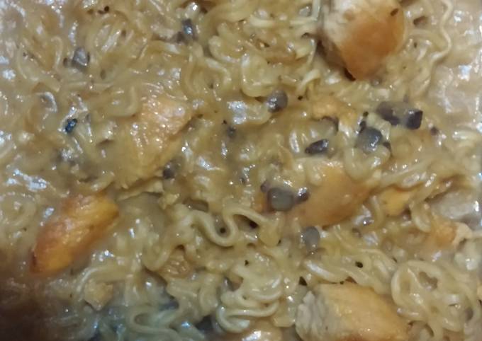 Chicken Ramen and mushrooms