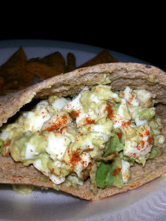 A picture of avocado egg salad.