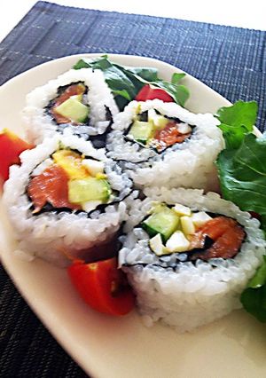 A picture of Basil-Flavored California Roll.