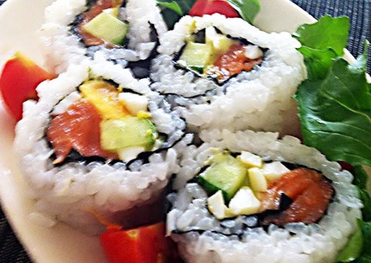 How to Make Homemade Basil-Flavored California Roll